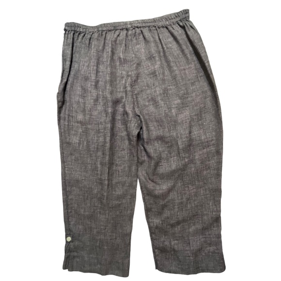 Vintage goodclothes Collection 100% Linen Cropped Pants, Black White Chevron |16 - Picture 5 of 8